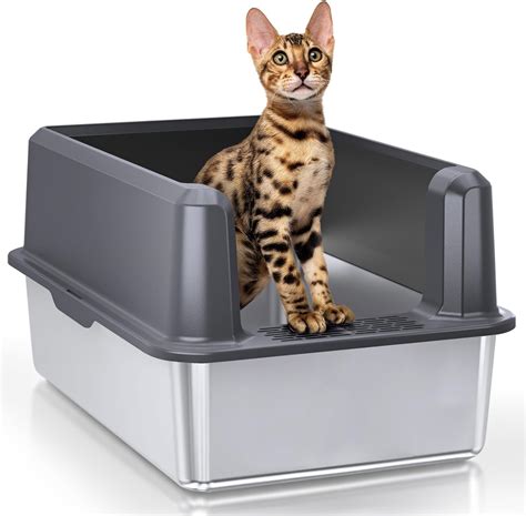 stainless steel litter box enclosed|stainless steel litter box enclosure.